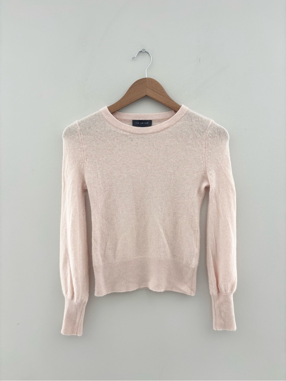 The Limited 100% Cashmere Crewneck Sweater | Women's Small | Light Pink | Lux